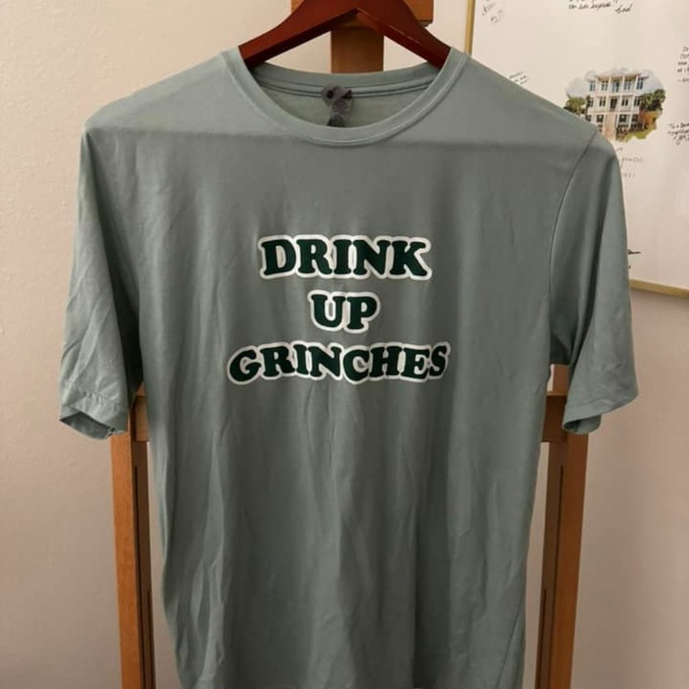 Womens Drink Up Grinches Tee (Short Sleeve) - Perfect Christmas Shirt!